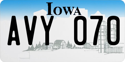 IA license plate AVY070