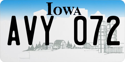 IA license plate AVY072