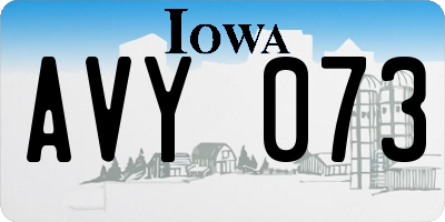 IA license plate AVY073