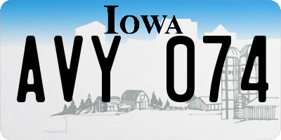 IA license plate AVY074