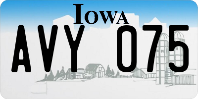IA license plate AVY075