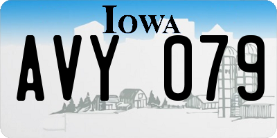 IA license plate AVY079