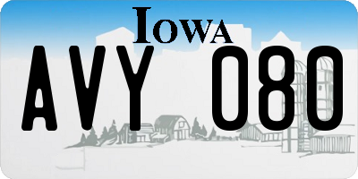 IA license plate AVY080