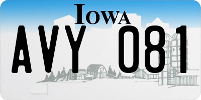 IA license plate AVY081