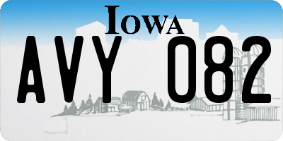 IA license plate AVY082