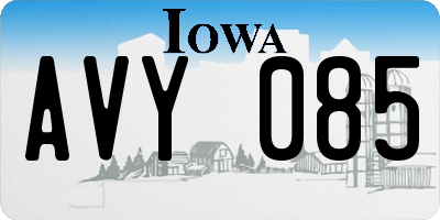 IA license plate AVY085