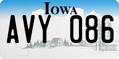 IA license plate AVY086