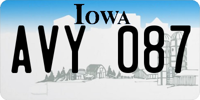 IA license plate AVY087