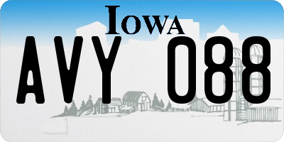 IA license plate AVY088