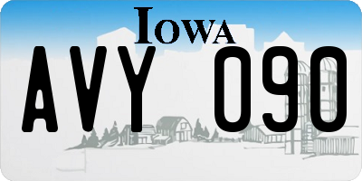 IA license plate AVY090