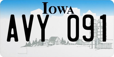IA license plate AVY091