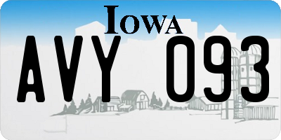 IA license plate AVY093