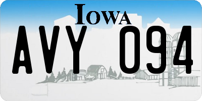 IA license plate AVY094