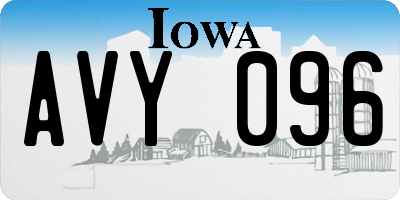 IA license plate AVY096