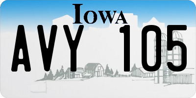 IA license plate AVY105