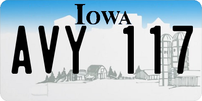 IA license plate AVY117
