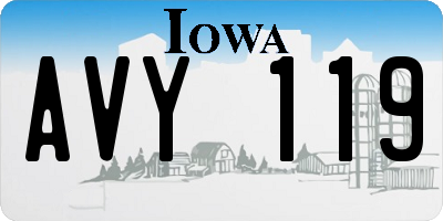 IA license plate AVY119