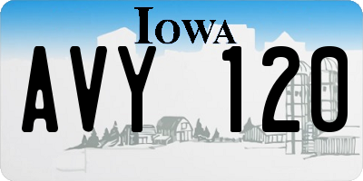 IA license plate AVY120