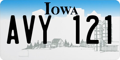 IA license plate AVY121