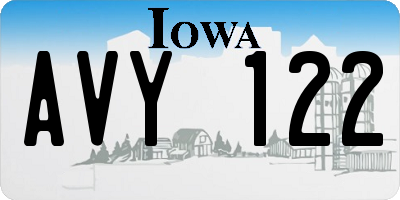 IA license plate AVY122