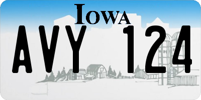 IA license plate AVY124