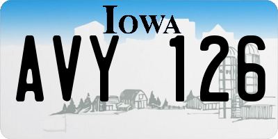 IA license plate AVY126