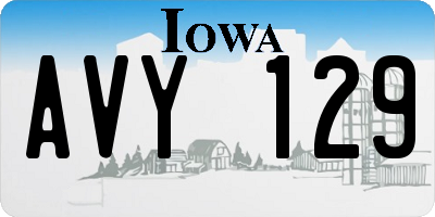 IA license plate AVY129