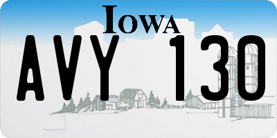 IA license plate AVY130