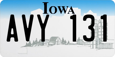 IA license plate AVY131