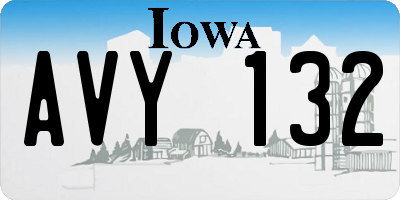 IA license plate AVY132