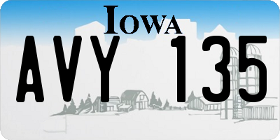 IA license plate AVY135