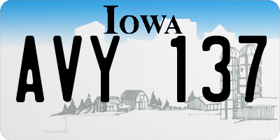 IA license plate AVY137