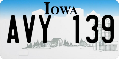 IA license plate AVY139