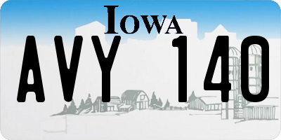 IA license plate AVY140