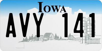 IA license plate AVY141