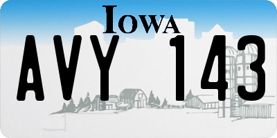 IA license plate AVY143