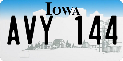IA license plate AVY144