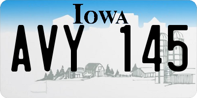 IA license plate AVY145