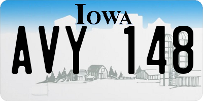 IA license plate AVY148