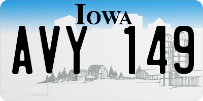 IA license plate AVY149