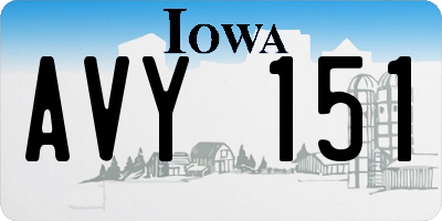 IA license plate AVY151