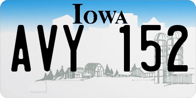 IA license plate AVY152