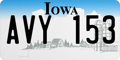 IA license plate AVY153