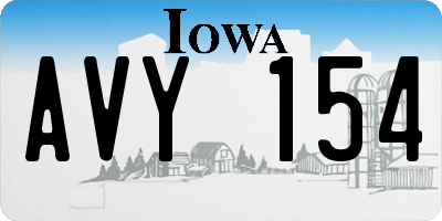 IA license plate AVY154