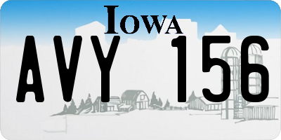 IA license plate AVY156