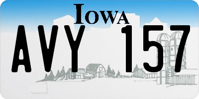 IA license plate AVY157