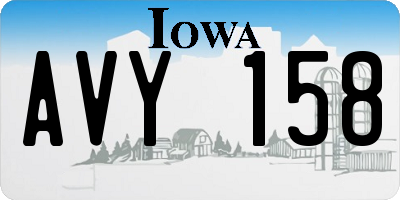 IA license plate AVY158