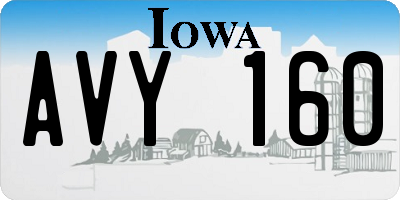 IA license plate AVY160