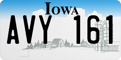 IA license plate AVY161