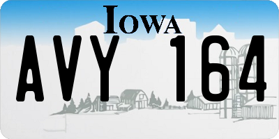 IA license plate AVY164